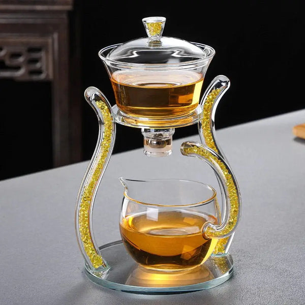 Why is glass semi-automatic tea set lazy Kung Fu tea infuser widely used