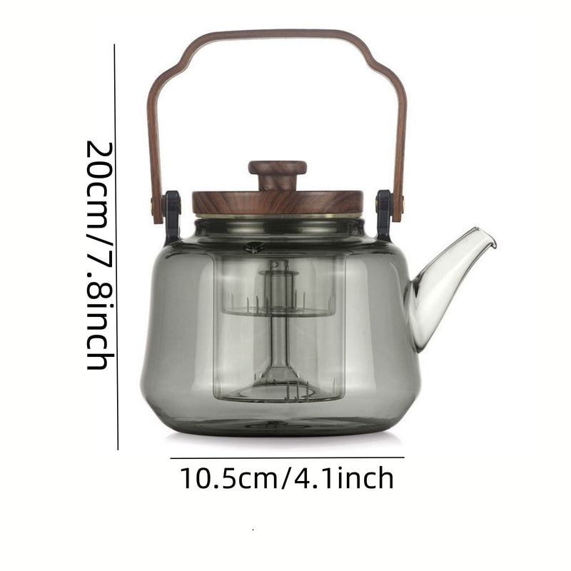 Walnut electric pottery stove household small tea maker glass kettle steaming teapot kung fu tea set