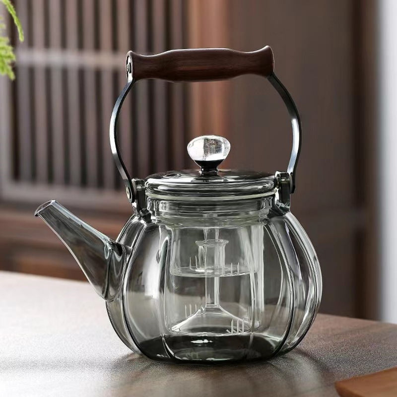 Walnut electric pottery stove household small tea maker glass kettle steaming teapot kung fu tea set