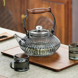 Walnut electric pottery stove household small tea maker glass kettle steaming teapot kung fu tea set