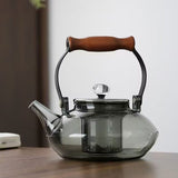 Walnut electric pottery stove household small tea maker glass kettle steaming teapot kung fu tea set