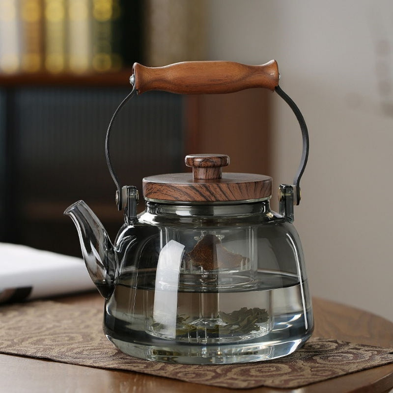 Walnut electric pottery stove household small tea maker glass kettle steaming teapot kung fu tea set