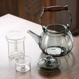 Walnut electric pottery stove household small tea maker glass kettle steaming teapot kung fu tea set