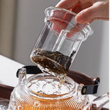 Walnut electric pottery stove household small tea maker glass kettle steaming teapot kung fu tea set