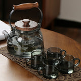 Walnut electric pottery stove household small tea maker glass kettle steaming teapot kung fu tea set