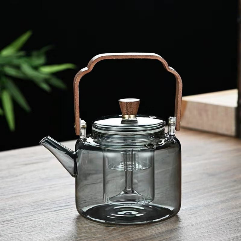 Walnut electric pottery stove household small tea maker glass kettle steaming teapot kung fu tea set