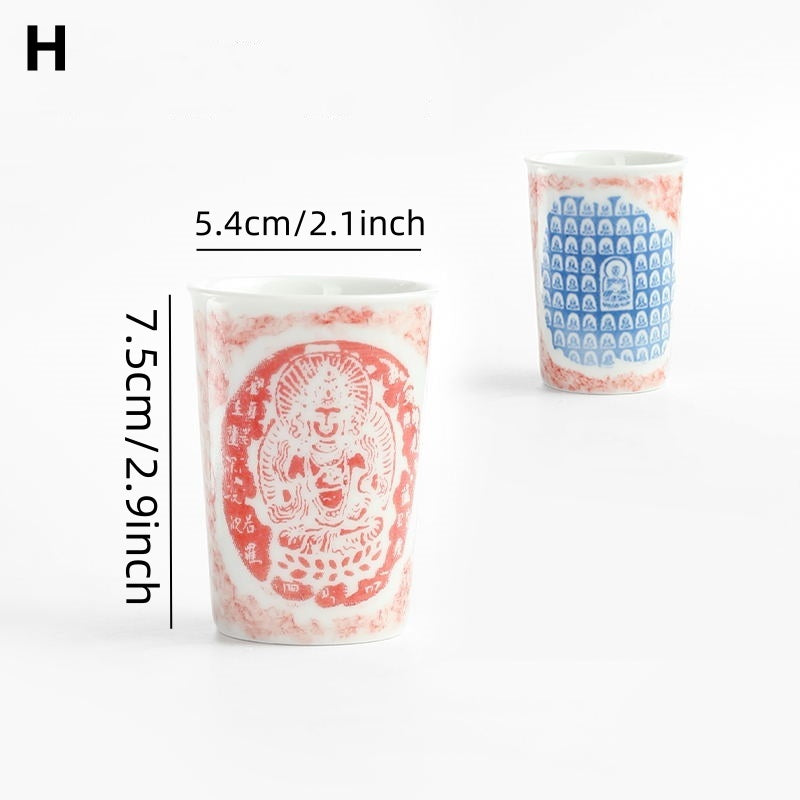 Less porcelain selected Dunhuang series rubbing master cup single cup Jingdezhen traditional tea tea cup manual sample tea cup