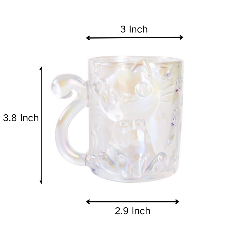 Cat Glass Cup Cartoon Coffee Mug Cute Teacup