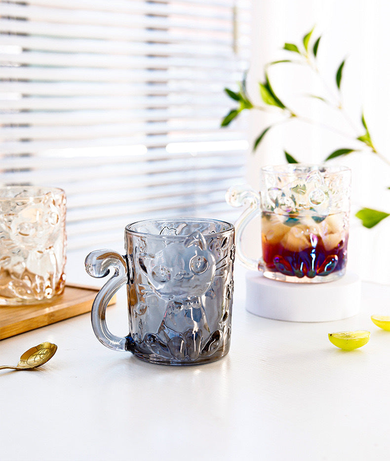 Cat Glass Cup Cartoon Coffee Mug Cute Teacup