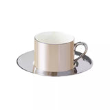 Ceramic Pearl Coffee Cup Afternoon Tea Pot with Saucer