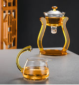 GLASS TEA SET MAGNETIC CRYSTAL GLASS TEAPOT SUIT