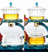 RORA GOLDEN FISH MAGNETIC LAZY KUNGFU GLASS TEAPOT SET